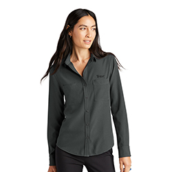 STRETCH CREPE  LONG SLEEVE BLOUSE - LADIES
