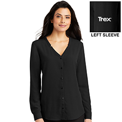 TREX - LADIES LONG SLEEVE BUTTON-FRONT BLOUSE